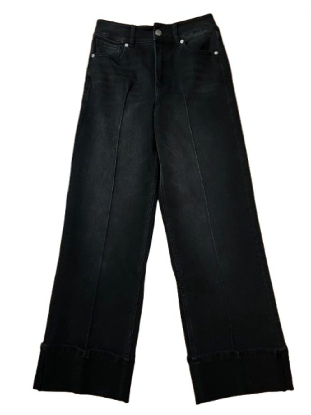 Dear John Wide Leg Black Cuffed Women's Jeans Size 26